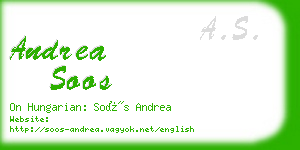 andrea soos business card
